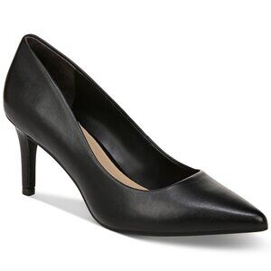 79$ On 34th Jeules Pointed-Toe Slip-On Leather Heel Pumps Size 8 US Black